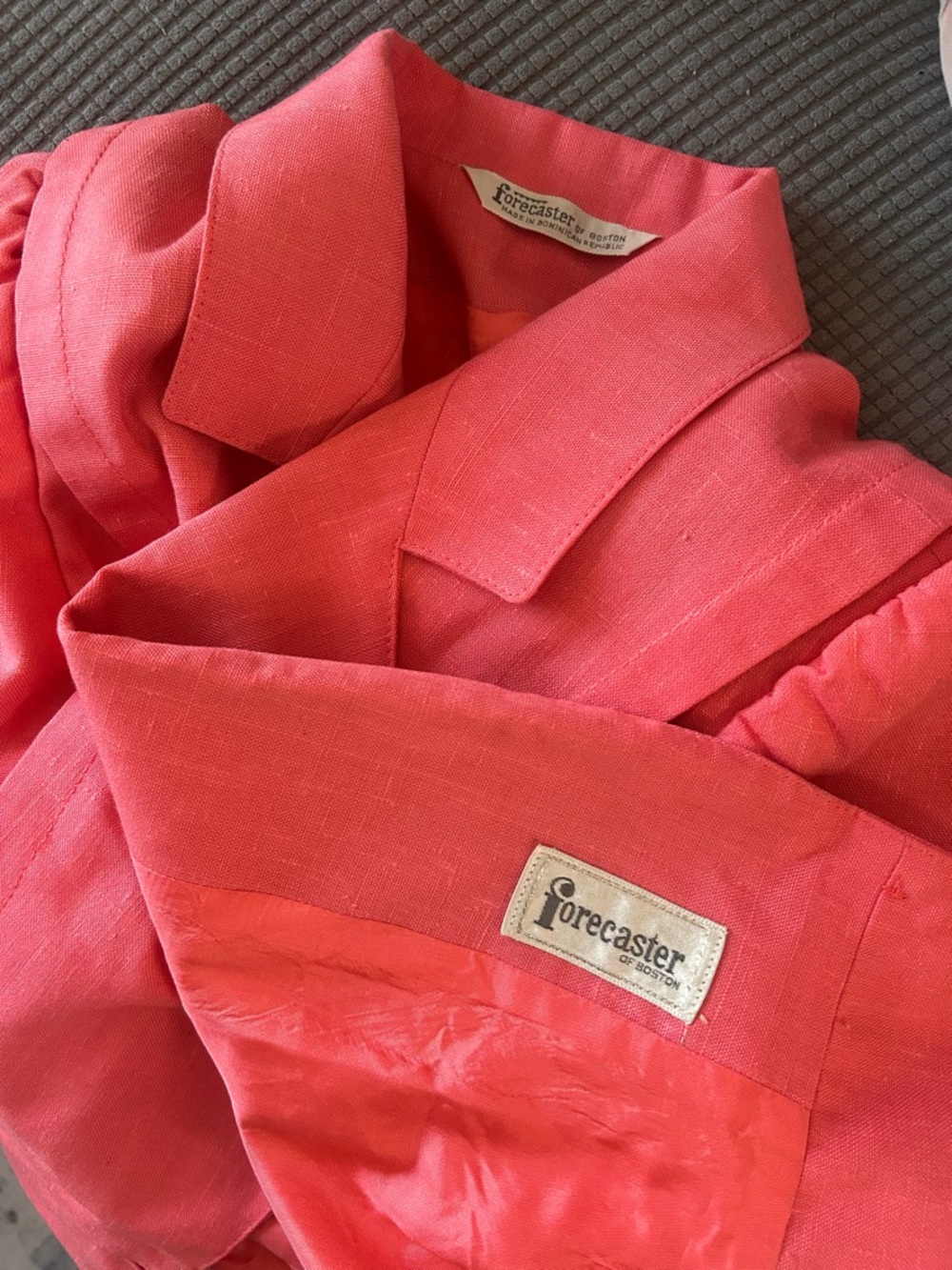 Vintage 1960s Blazer Single-Button Tailored Coral Pink Cropped 60s Classic - Picture 10 of 12